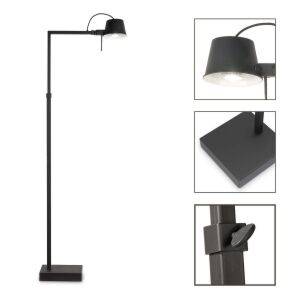 Lacio vloerlamp met stalen voet incl. mat zwart kapje