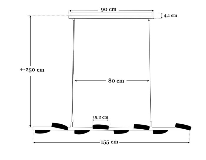 Apriro 8 lichts hanglamp